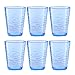 KLIFA- RIPPLE- 16 ounce, Set of 6, Acrylic Tumbler Drinking Glasses Cups, BPA-Free, Stackable Plastic Drinkware, Dishwasher Safe, Ocean Blue