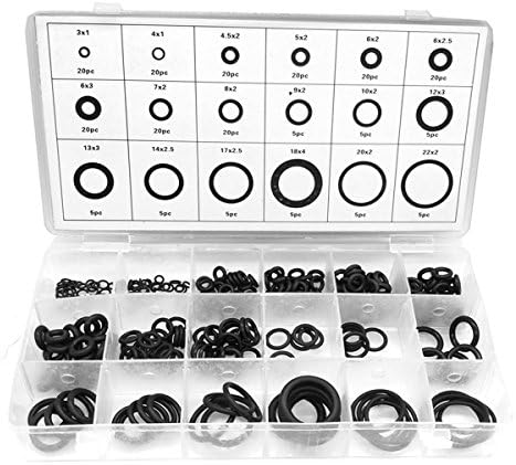 pensenion Black Rubber Grommet Electrical Conductor Gasket Ring Assortment Kit for Protecting Wires, Plugs and Cables (225PCS)
