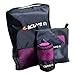 Microfiber Towel Set 3 pack great for Backpacking Hiking Camping Travel Swimming Beach Bath Compact & Quick Dry - 4 active n (Raspberry)