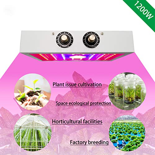 Grow Light for Indoor Plant, 1200W Double Chips Full Spectrum LED Grow Lights for Indoor Plants，Grow Lights with Switch，Professional for Seedling Growing Blooming Fruiting