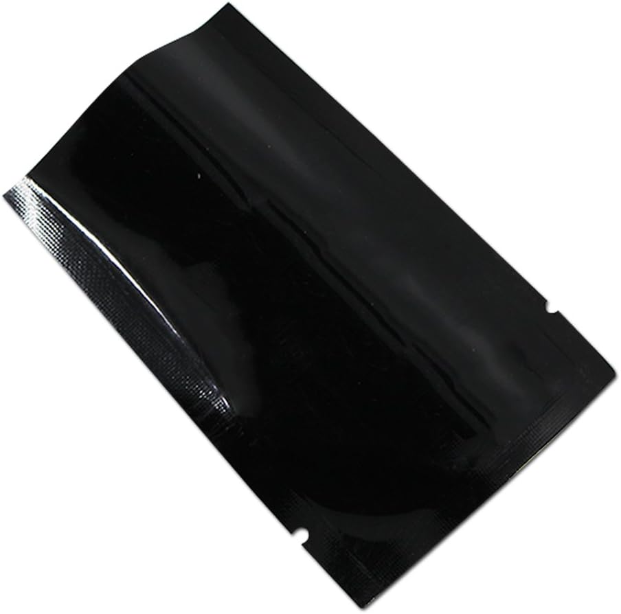 WACCOMT Pack 100 Pieces 5 x 7cm (2.0 x 2.8 inch) Small Black Mylar Bags Foil Open Top Bag Vacuum Heat Sealable Foil Food Storage Pouches for Sample Candy Metallic Aluminum Foil Mylar Pouch - Image 3