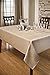 Creative Dining Group Herringbone Weave Spillproof Tablecloth, 60 by 104-Inch, Cream