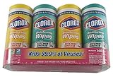Clorox Disinfecting Disposable Cleaning Wipes Multipack: 2 Citrus Blend Canisters of 35 Wipes & 2 Fresh Scent Canisters of 35 Wi