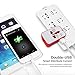 All in One International Universal Travel Adapter,Dual USB Charging Ports Converter for USA EU UK AUS European Compatible with Mobile Phone,Power Bank,Tablet,Laptop and Earphone. (Red)