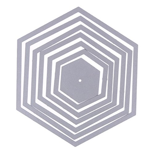 Xiaolanwelc@ Hexagon Spiral Die Cuts Metal Cutting Dies for Scrapbooking Embossing Folder Suit Paper Card Craft Decoration - Thumbnail 4