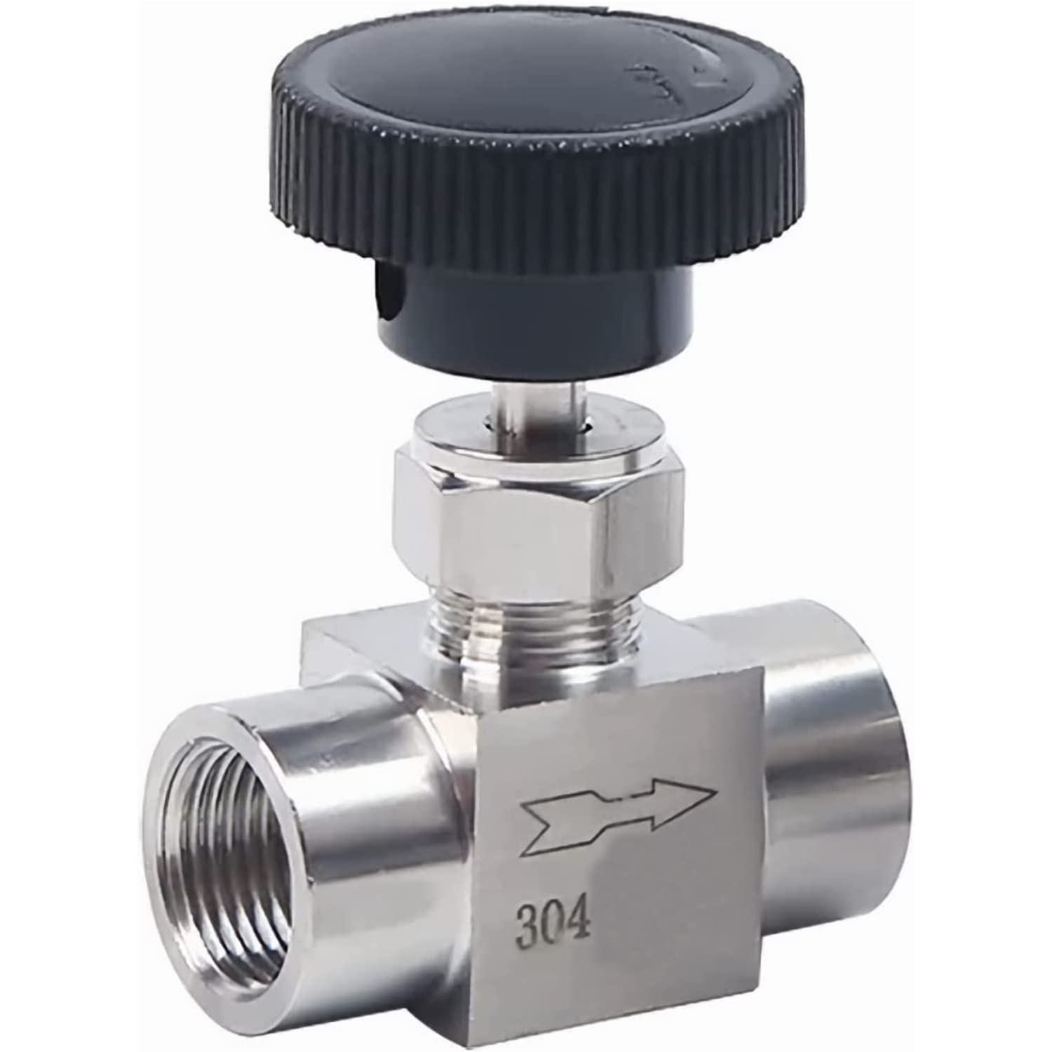 thumbnail image 2 of Female Thread Needle Valve 1/8' 1/4' 3/8' 1/2' 3/4' Inch Stainless Steel Flow Control Shut Off Crane Adjustable Needle Valve 2 of 11