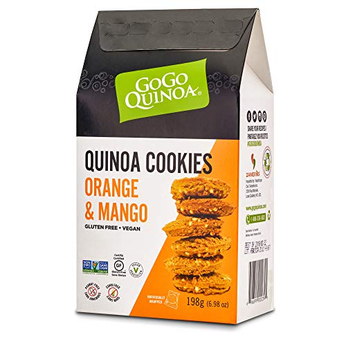 GoGo Quinoa Wheat, Corn and Egg Free Orange & Mango Essence Cookies, With Exotic Aroma and Fruity Taste Notes 13.96 oz