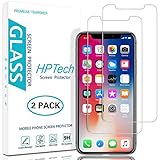 iPhone X Screen Protector, HPTech [2-Pack] Apple iPhone X / iPhone 10 Tempered Glass Screen Protectors [3D Touch] with Easy Installation , 9H Hardness Lifetime Replacement Warranty