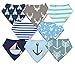 Gift it Baby Bandana Drool Bibs, Unisex 8-Pack Gift Set for Drooling and Teething, 100% Organic Cotton, Soft and Absorbent. With snaps - for Boys and Girls. Nautical baby shower gift set.