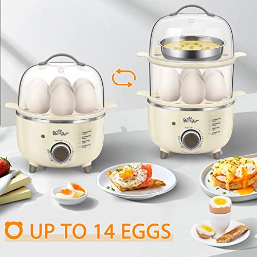 Bear Egg Cooker,14 Egg Capacity Rapid Electric Egg Cooker with Auto