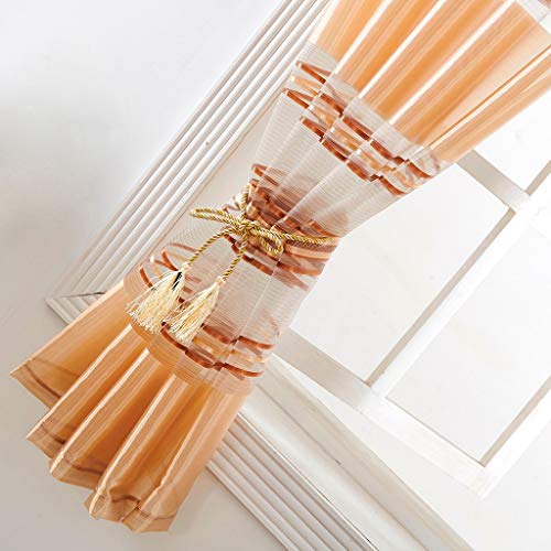 Clearance Sale!UMFun Leaves Sheer Curtain Tulle Window Treatment Voile Drape Valance 2 Panel Fabric (Coffee) - Thumbnail 2