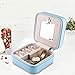 JIDUO Duomiila Small Jewelry Box, Travel Mini Organizer Portable Display Storage Case for Rings Earrings Necklace,Gifts for Girls Women (Blue)