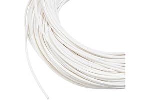 BENECREAT 54.68 Yards PVC Welt Cord Piping, 3mm White Polyester Piping Cord for Crochet, Knitting, Weaving or Trim in Garment