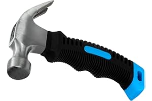 Framing Hammer 8 oz Small Hammer Camping Hammer Claw Hammer with Rubber Handle Stubby Hammers with Smooth Face for Home Repai