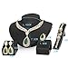 Moochi 18K Gold Plated Green Beads Crystal Chain Necklace Earrings Ring Bracelet Jewelry Set