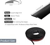 Zayejod 2M Black PVC Rubber Floor Edge Trim Self Adhesive 30mm Wide 4mm High view 2