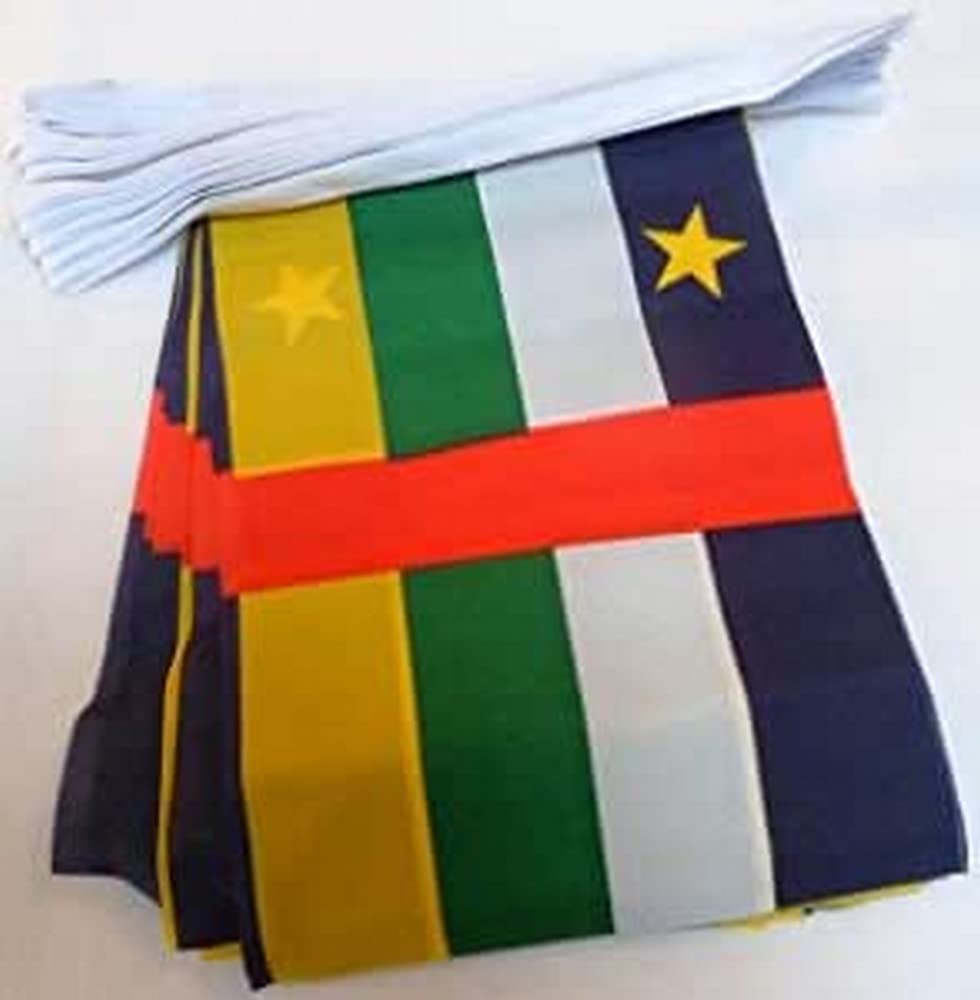 AZ FLAG Central African Republic Bunting Flag, 20 Ft Garland with 20 Small Central Africa Flags 8'' x 6'', 100% Polyester String Pennant, 6 meters — image 1