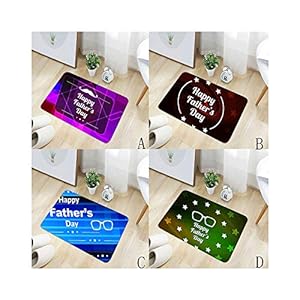 XLGX Non-slip Mat Father’s Day Lettering Gym Mat Pilates Yoga Exercise Fitness Workout Non Slip Mats with Carry Straps Yoga Mat Comfort Square Flannel Kitchen Non-slip 40x60CM (D)