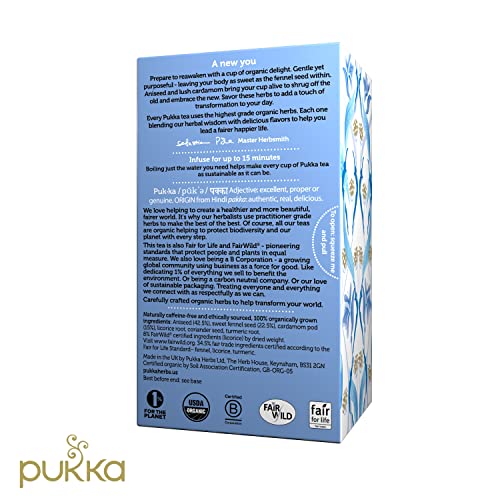 Pukka Organic Detox Tea with Aniseed, Fennel & Cardamom Perfect for