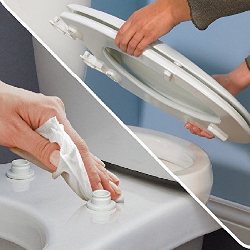 Mayfair Wood Toilet Seat with Pocket Hinge for Lid Cover, Elongated, White, 144COCO