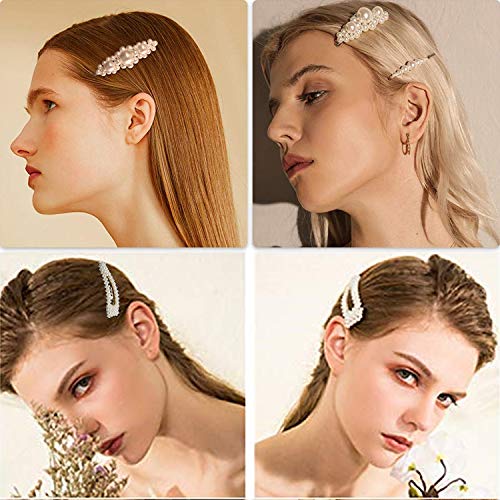 CINEEN 12 Stücke Perle Haarspange Künstliche Haarnadeln Haar Snap Clips Haarklammern Haarspangen Zubehör Für Mädchen Damen