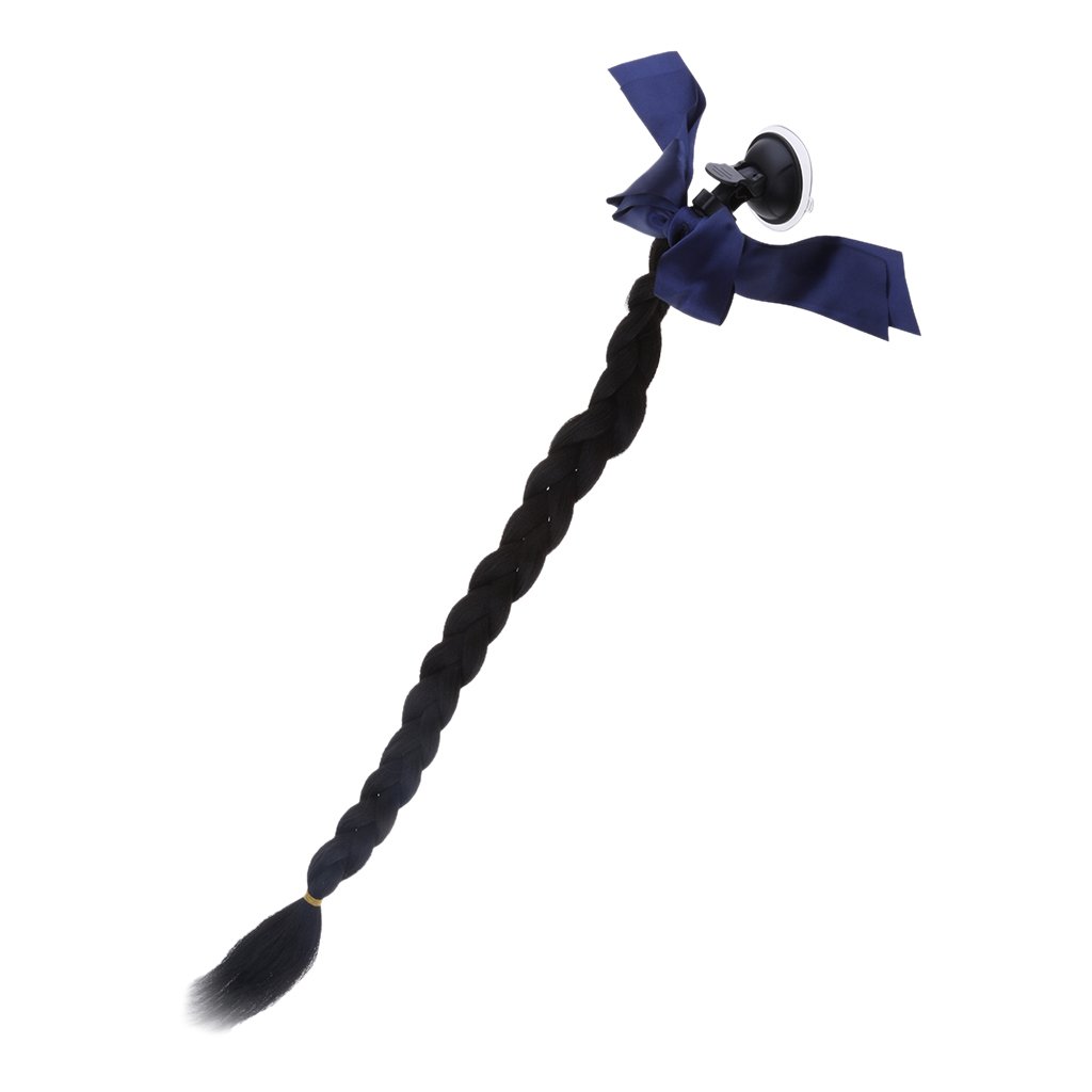 D DOLITY Queue De Cheval Tress/&eacute;e avec Base De Casque De Moto Accessoire D/&eacute;cor Casque Moto Ombre Noir /&agrave; Blonde