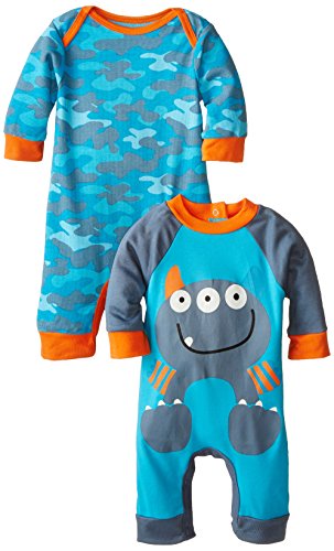 Gerber Baby Boys' Monster Playsuit,  Pack of Two, Monster, 6-9 Months