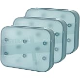 Eartips Protective Case, Silicone Replacement Earbud Tips Storage, Portable Small Box for AZLA Eartips, Spinfit Ear Tips Dustproof, Sony Eartips Carrying Case, PP Composite Material (Teal &times;3)