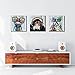 Vintage Animals Canvas Wall Art,Modern Gorilla Monkey Music Giclee Canvas Prints Wood Background Happy Dog Frog Canvas Painting Home Decor Animal Prints Home Wall Decoration (24