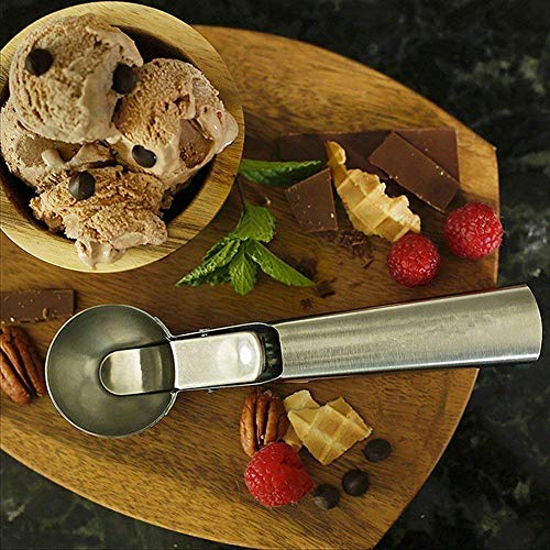 Ice Cream Scoop, Koolife Stainless Steel With Trigger Spoons, E1 (Silver / 2Pack)