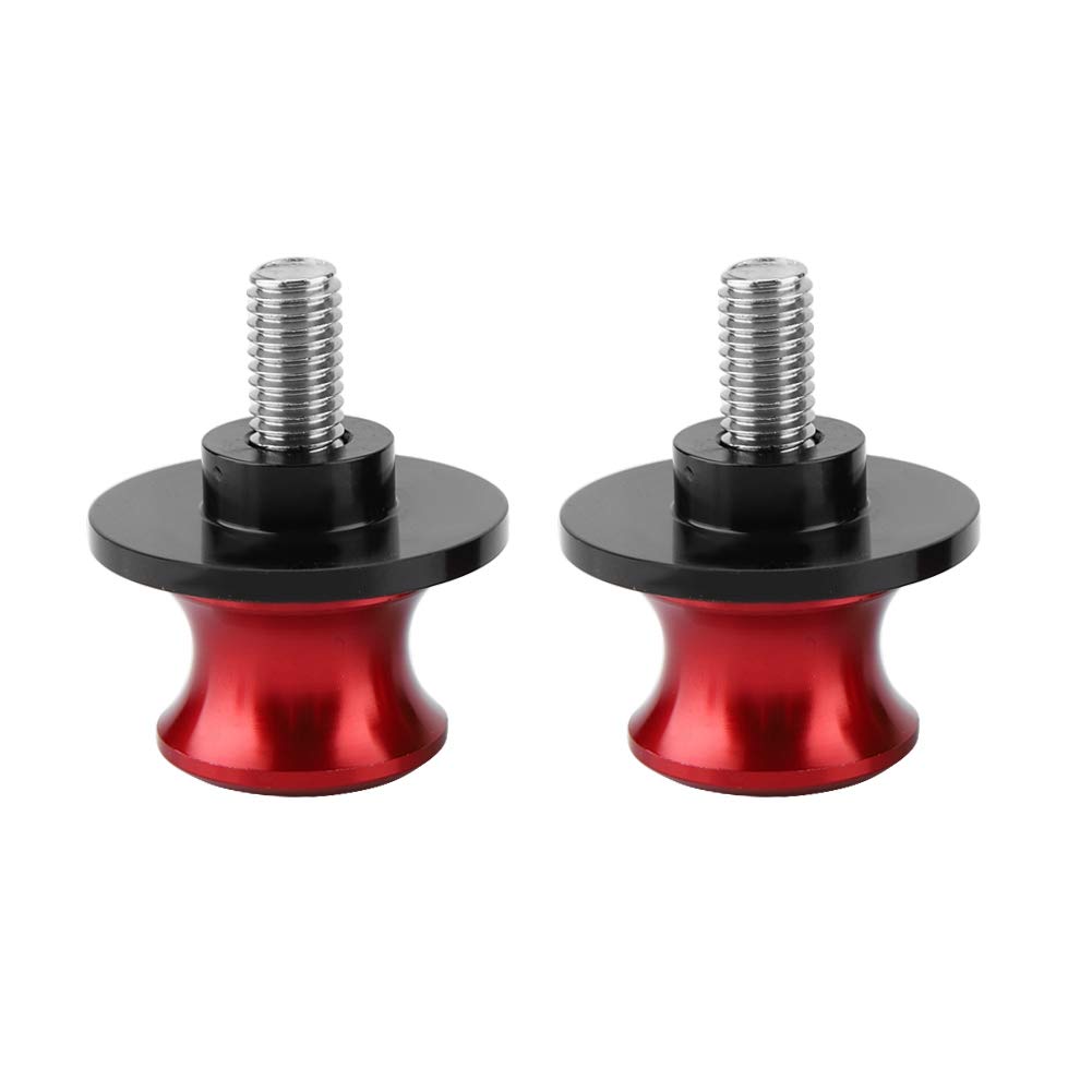 Motorcycle Swing Arm Spool - 2 Pcs 8 Mm CNC Rear Stand Bobbins for Enhanced Stability & Performance - Red Aluminum Alloy Sliders to Protect Your Bike.
