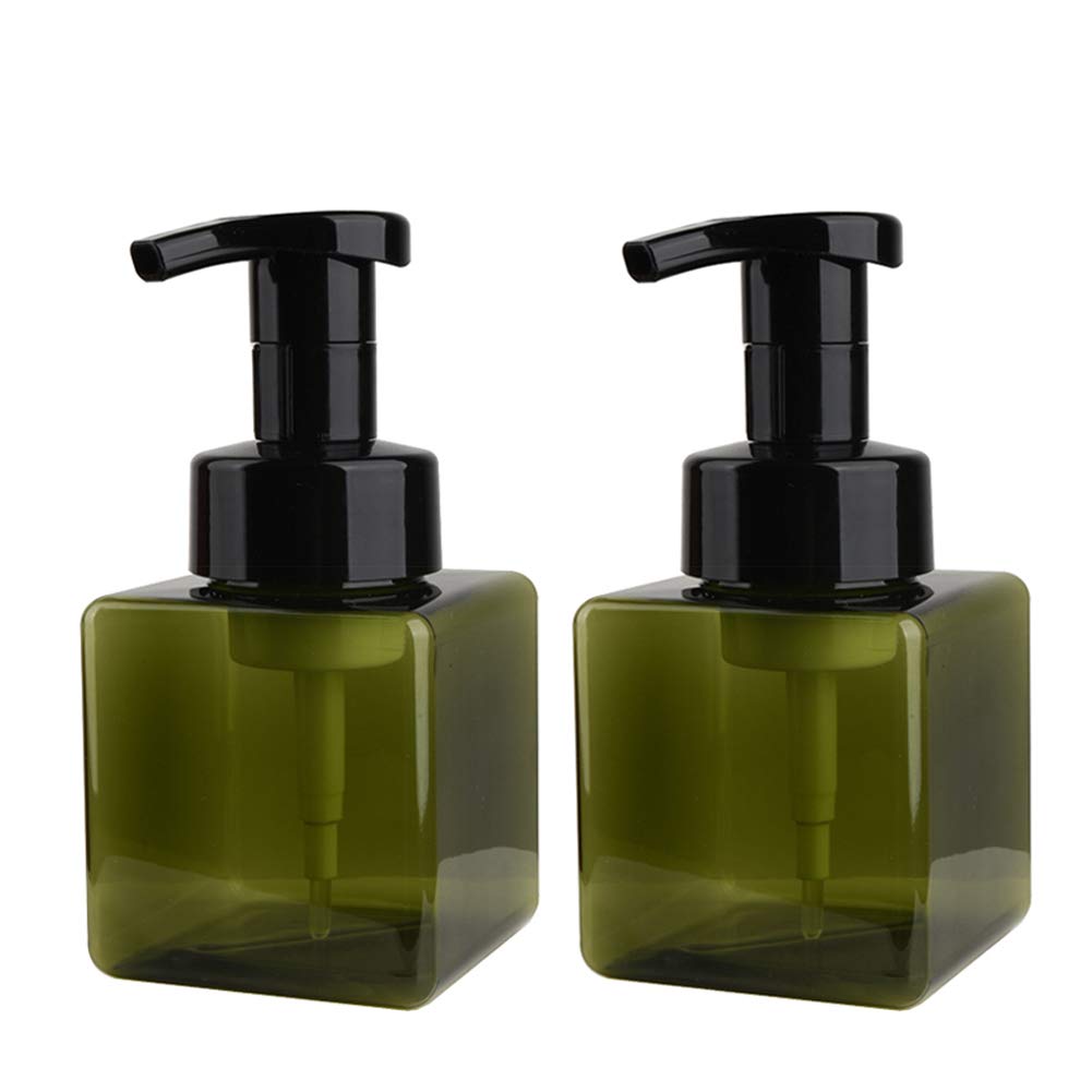 Photo 1 of UUJOLY Foaming Soap Dispenser, 250ml (8.5oz) Refillable Pump Bottle for Liquid Soap, Shampoo, Body Wash (2 Pcs) (Small Green)