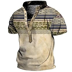 Mens Casual Crewneck Tops 2023 Fashion Henley