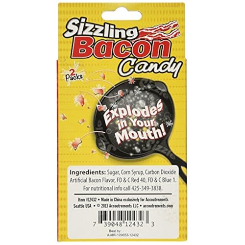 Sizzling Bacon Novelty Exploding Candy-2 Packs Grocery & Gourmet Food, Candy & Chocolate, Jelly Beans & Gummy Candy, Gummy Candy