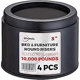 iPrimio Bed and Furniture Risers - 4 Pack Round Elevator up to 3