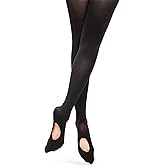 DANCEYOU Black Tights for Girls Toddler Black Dance Tights for Women Footless/Convertible/Stirrup Ballet Leggings 1 & 2 Packs