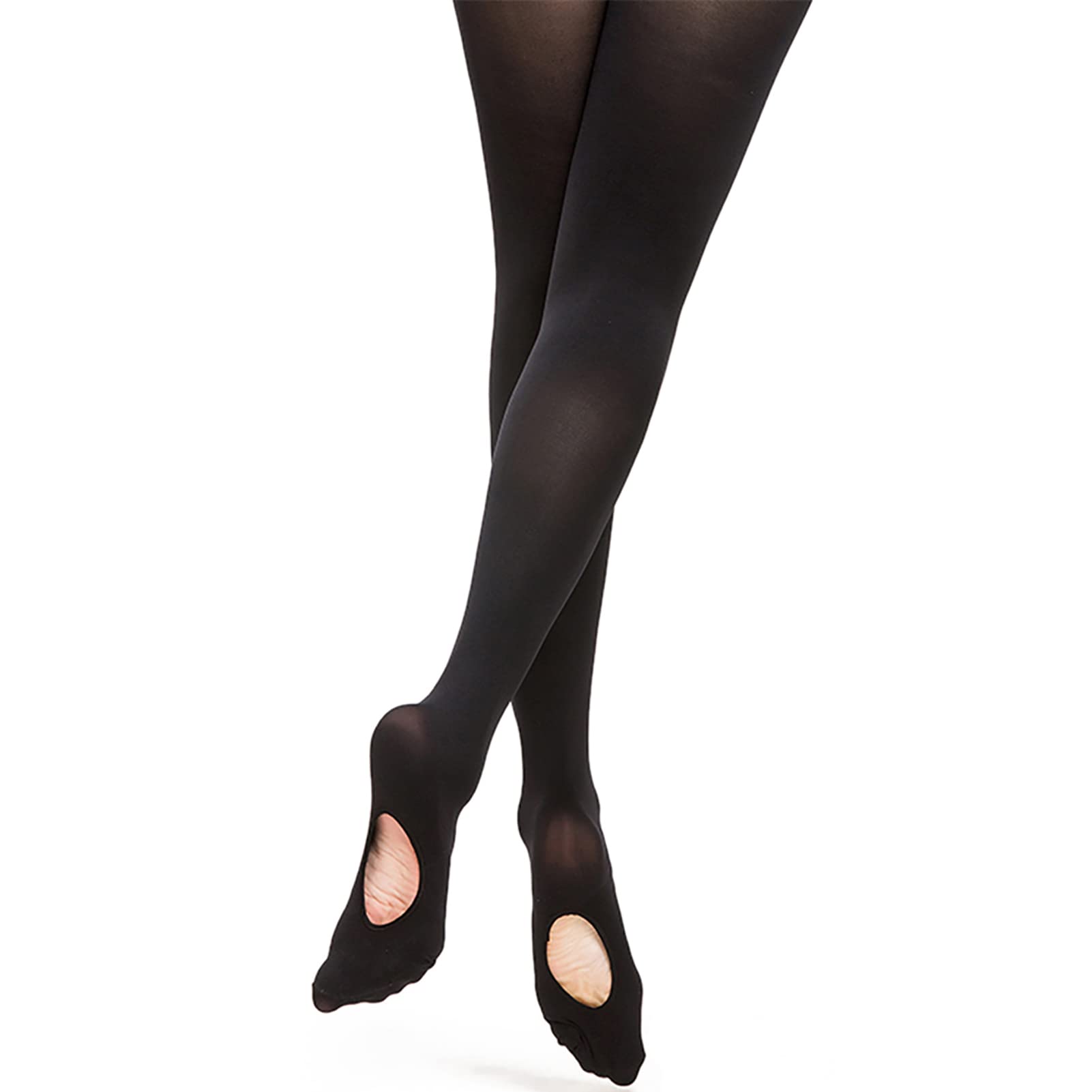 Photo 1 of DANCEYOU Black Tights for Girls Toddler Black Dance Tights for Women Footless/Convertible/Stirrup Ballet Leggings 1 & 2 Packs Convertible S