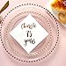 Cheers to 75 Years Cocktail Napkins, 50-Pack 3ply White Rose Gold 75th Birthday Dinner Celebration Party Decoration Napkin