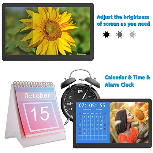 17 inch Digital Picture Frame, 1920x1080 IPS Screen Digital Photo Frame with 32G SD Card and Wall Mount, Motion Sensor, Auto Power On/Off, Music Support 1080P Video, SD Card and USB