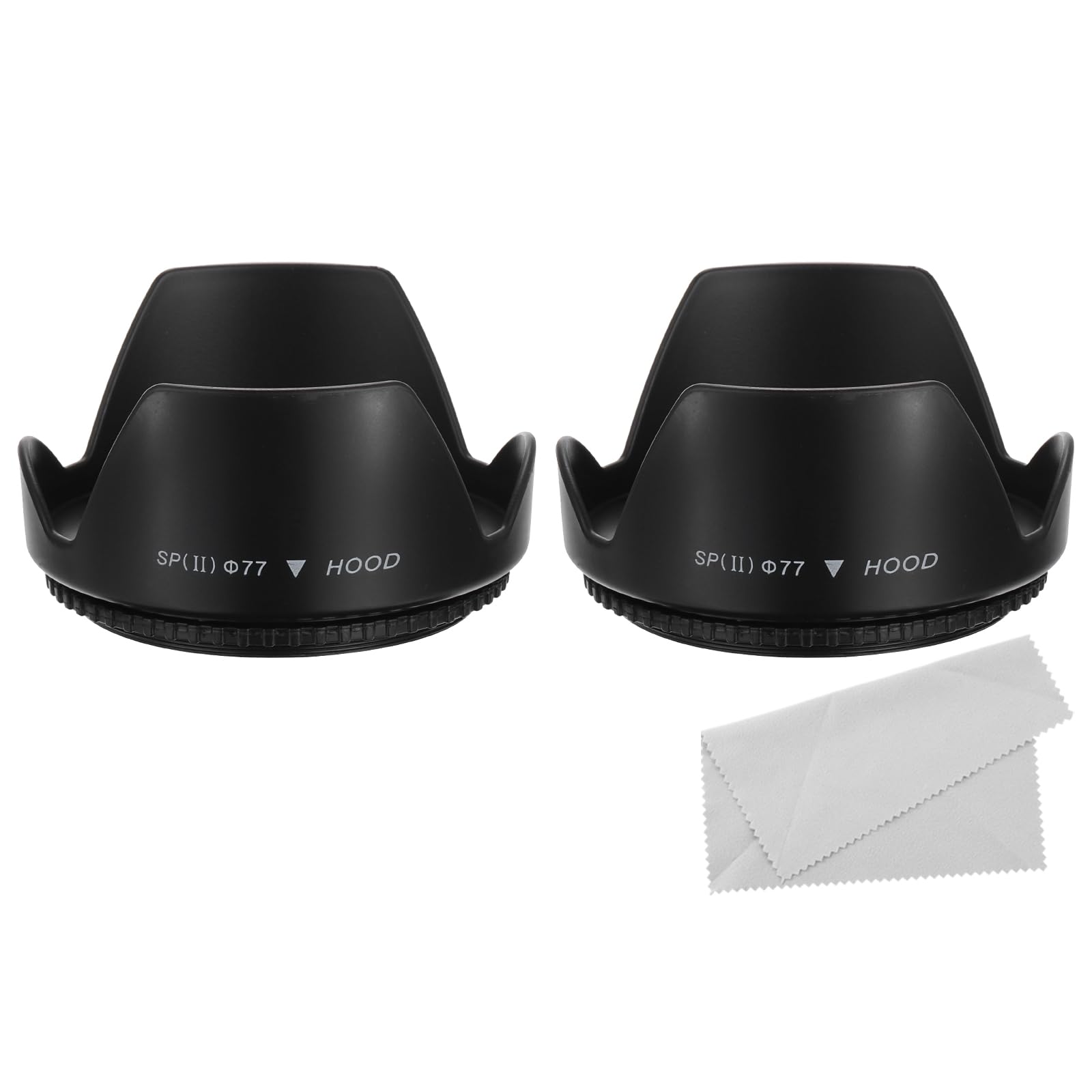 PATIKIL 77mm Camera Lens Hood, 2Pcs Flower Lens Hood Protector with Cloth for Anti-Reflection Blocks Excess Sunlight Enhance Camera Photography for Nikon, for Fujifilm, for Pentax