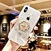 DMaos Xs Max Case with Ring Holder, Embed Diamonds Design for Women, Soft TPU Crystal Clear Slim Cover with Rhinestone Kickstand - Flower 4.2+28