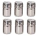 Portable Stainless Steel Spice Shaker Seasoning Dispenser - 6 Pc Set with Rotating Lids and Travel Bag| Spice Jars - Salt and Pepper Shakers - Dry Herb Spice Condiment Dispenser |Camping|Hiking|BBQ