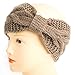 NISHAER Women's Wide Chunky Cable Knitted Turban Headband,Brown,One size