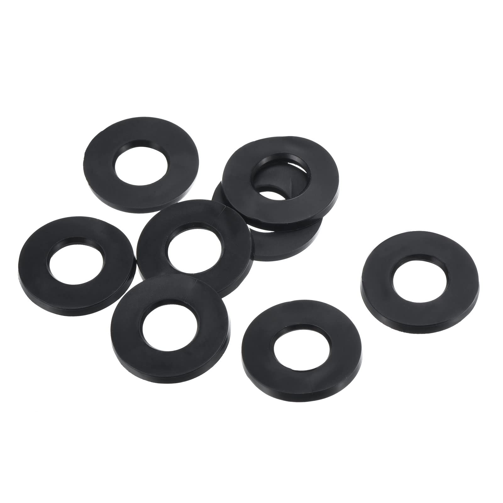 PATIKIL M10 Rubber Flat Washer, 8 Pack 10mm ID 20mm OD 2mm Thick Sealing Spacer Gasket Ring for Faucet Pipe Water Hose Fastener Bolt, Black — image 1