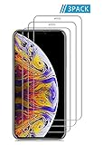 iPhone Xs MAX [3 Pack] Clear Tempered Glass Screen Protector 3D Touch Screen Protection Film Compatible for Apple iPhone Xs MAX [Case Friendly] Anti-Fingerprint