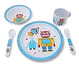 Culina Kids Melamine Dinnerware - Robot. Set of 5