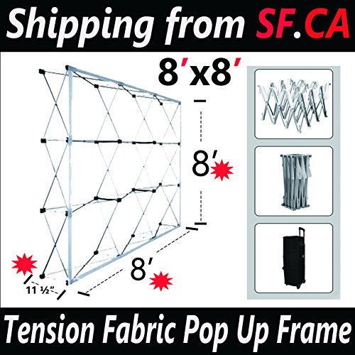 8x8ft Tension Fabric Straight Pop Up Display Trade Show Backdrop Booth Frame