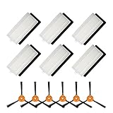 Wolf Filter 12 Pack Replacement Parts for Ecovacs DEEBOT N79 Deebot N79S Robotic Vacuum Cleaner(6 Pcs of Filters & 6 Pcs of Sponges & 6 Pcs Side Brush)