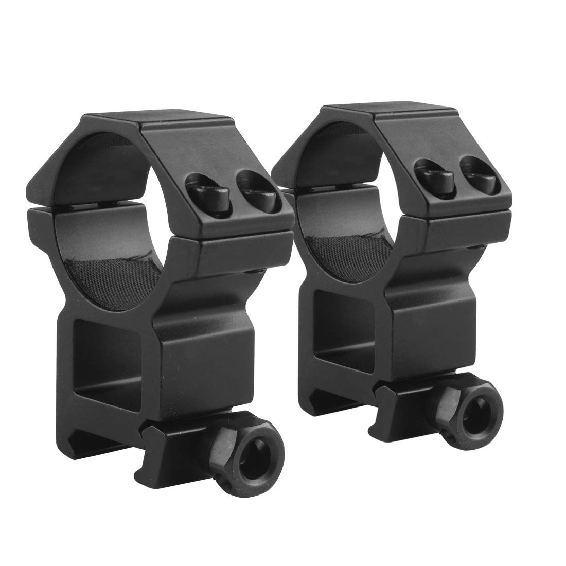 Ranstac 1 Inch Rifle Scope Rings Mount Double High Profile 2 Pieces for 20mm Picatinny/Weaver Rail CJ/MJJ-01 (1 inch Ring, High Profile, for 20mm Rail)
