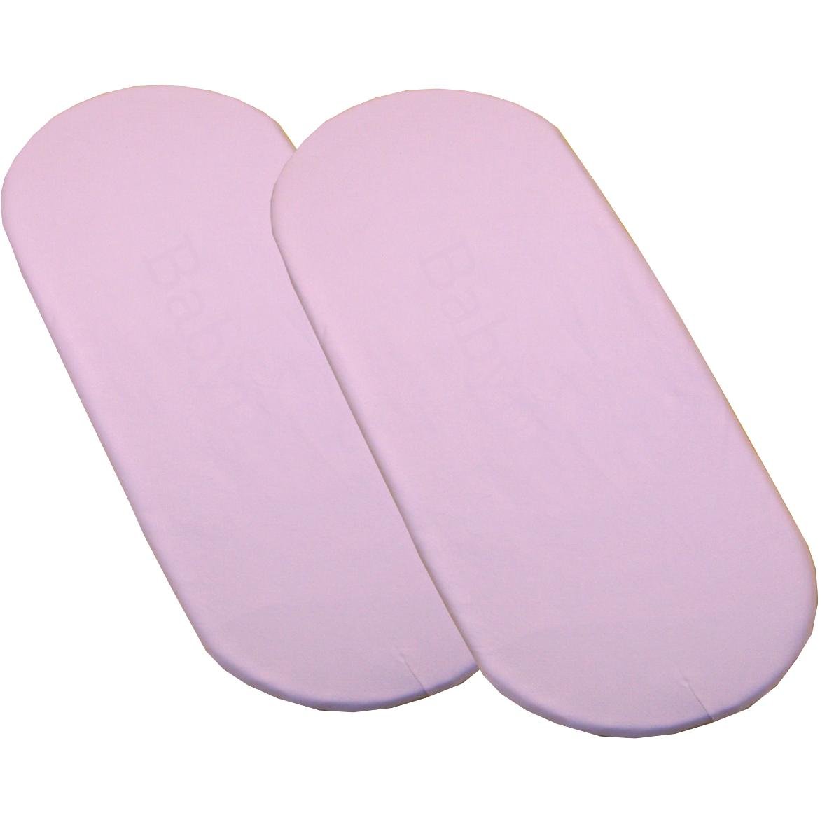 2 BabyPrem Fitted Cotton Bassinet Moses Basket Sheets 67 x 30cm PINK